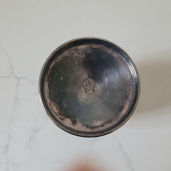 Antique Meriden B Britannia Company 442 Silverplate Floral Etched Goblet Cup Vtg - Picture 15 of 16